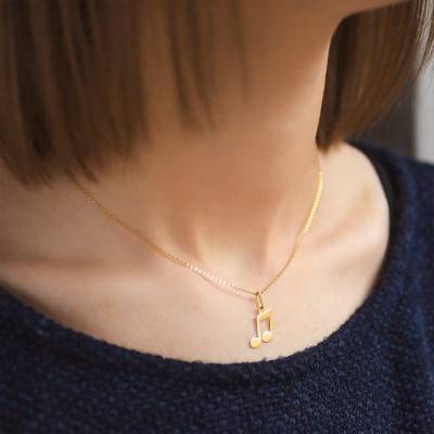Yellow Gold Music Note Pendant 375 or 750 - Lucas Lucor