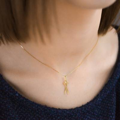 Yellow Gold 375 or 750 Scissors Pendant - Lucas Lucor