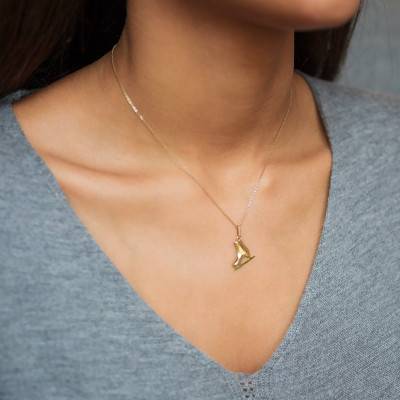 Yellow Gold Ice Skate Pendant 375 or 750 - Lucas Lucor