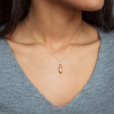 Yellow Gold 375/1000 or 750/1000 Ballet Slipper Pendant - Lucas Lucor