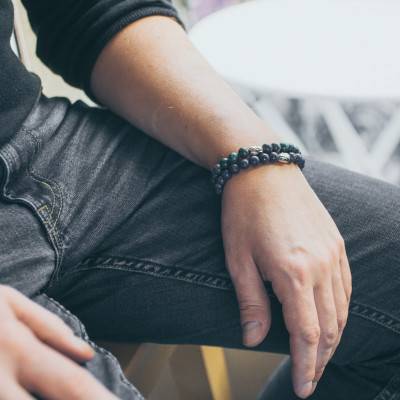 Silver Buddha & Lapis Lazuli Bracelet - Lauren Steven