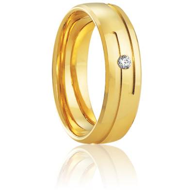 Alliance Sirna en Or Jaune 750 & Diamant - Breuning
