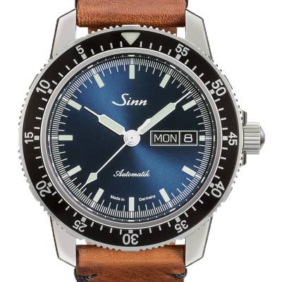 Men's Leather Strap Watch 104 St Sa I B - Sinn
