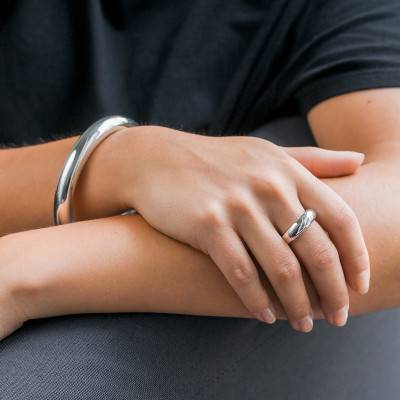 Bracelet Jonc Fil Rond Argent, Largeur 10,00 mm - Guiot De Bourg