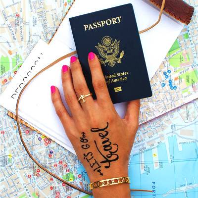 Yellow Gold Plated Wanderlust Cuff Bracelet - Jet Set Candy