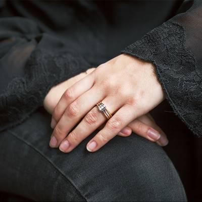 Bague Trilogie Diamants & 3 Ors 375 - Emanessence