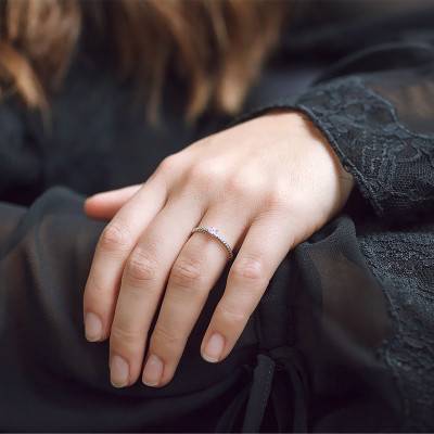 Bague Torsadée & Diamant Or Blanc 375 - Amore