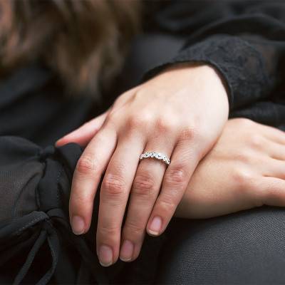 Alliance Monet en Or Blanc 750 & Diamants - Amore