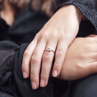 Bague Délicatesse Trio Diamants 2 Ors 750 - Emanessence