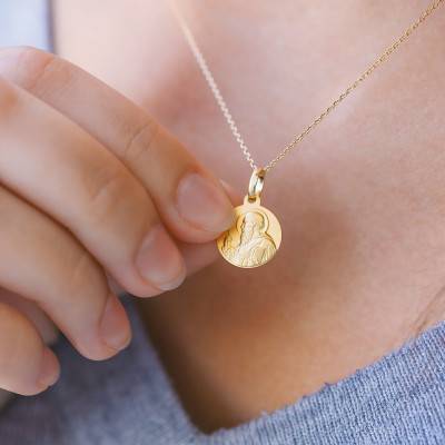 Saint Benedict 750/1000 Yellow Gold Medal, Diameter 12 mm to 16 mm - Lumiosa