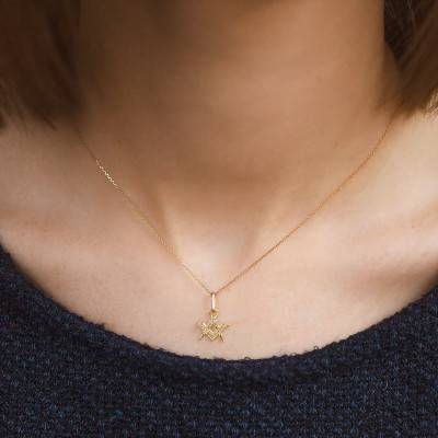 Yellow Gold 375 or 750 Square and Compass Pendant - Lucas Lucor