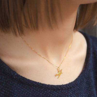 Yellow Gold 375 or 750 Airplane Pendant Lucas Lucor - Lucas Lucor