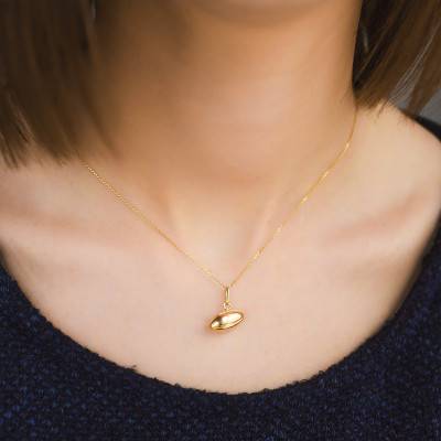 Yellow Gold 375 or 750 Rugby Ball Relief Pendant - Lucas Lucor