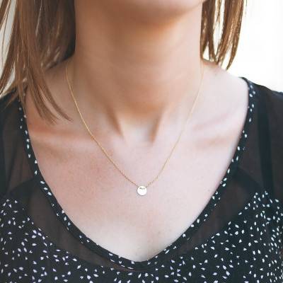 750/1000 Yellow Gold Medal Necklace, Length 43 cm - Caterina B