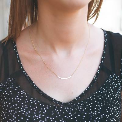 750 Yellow Gold Bib Necklace, Adjustable Length 45 cm - Caterina B