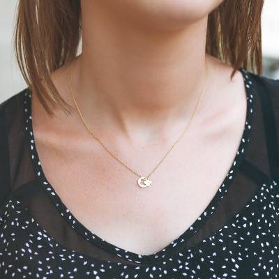 750/1000 Yellow Gold Clover Necklace, Length 45 cm - Caterina B