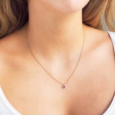 Collier Mérode Or Jaune & Rubis, Longueur 40 à 42 cm - Diamond Lady