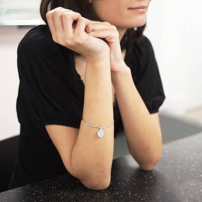 Bracelet Jonc Pendentif 15 mm Argent, Largeur 2,50 mm - Artemis