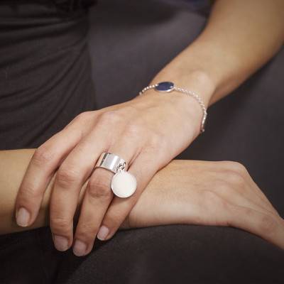 Harmonie 925 Silver Ribbon Ring, 12 mm Wide - Artemis