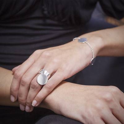 925 Silver Harmonie Ribbon Ring, Width 10 mm - Artemis