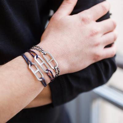 Bracelet gaby GM chrome & argent, Largeur 2,00 mm - L'Avare by Olivier Lafond