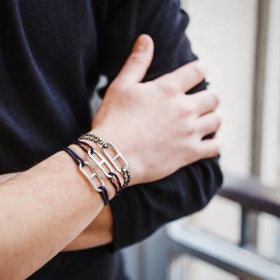 925 Silver Navy Gaby GM Bracelet, 2 mm Width - L'Avare by Olivier Lafond
