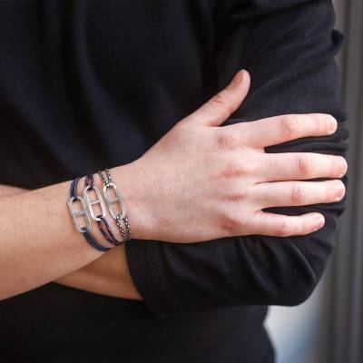 Bracelet gaby GM encre & argent, Largeur 2,00 mm - L'Avare by Olivier Lafond