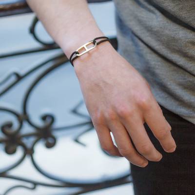 Bracelet gaby GM noir & vermeil jaune, Largeur 2,00 mm - L'Avare by Olivier Lafond