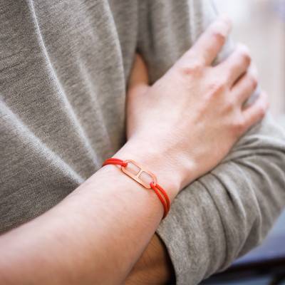 Bracelet gaby GM rouge & vermeil rose, Largeur 2,00 mm - L'Avare by Olivier Lafond