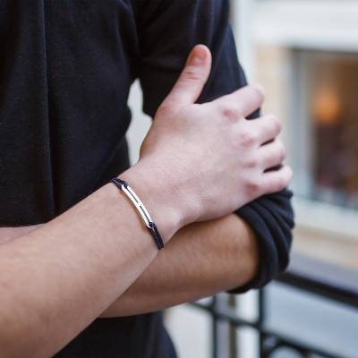 925 Silver Ink Gaby Slim XL Bracelet, 2 mm Width - L'Avare by Olivier Lafond