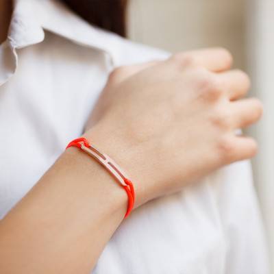 Bracelet gaby slim XL orange & vermeil rose, Largeur 2,00 mm - L'Avare by Olivier Lafond