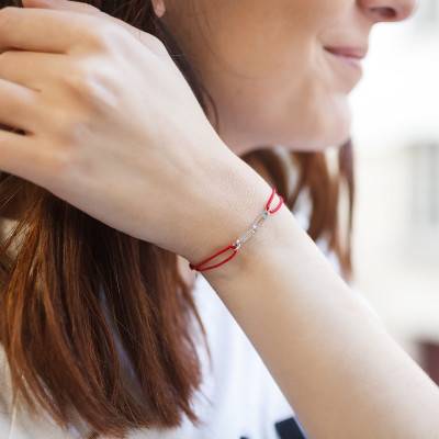 Red Cord Osmose Bracelet in 925 Silver - L'Avare by Olivier Lafond