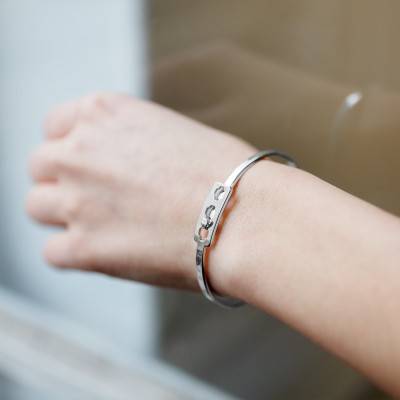 Bracelet jonc Nikita & argent, Diamètre 62 mm, Largeur 3,00 mm - L'Avare by Olivier Lafond