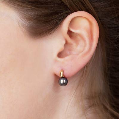 Boucles d'oreilles perles pendantes et Or Jaune 750 - Poema