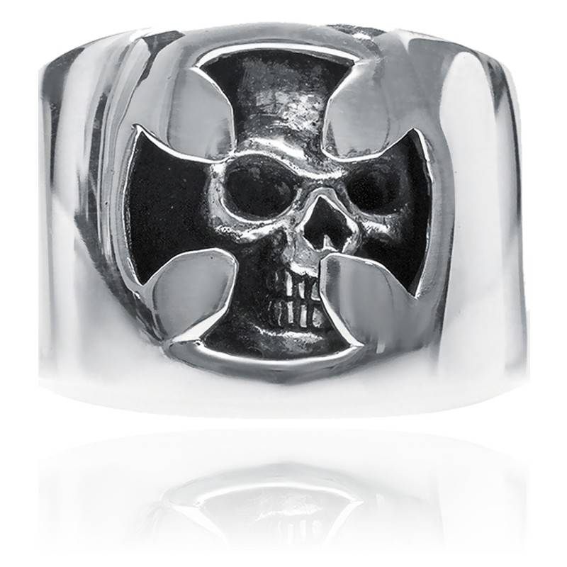 Bague argent croix t te de mort Orus Ocarat