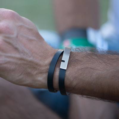 Bracelet U-Turn Twice noir Ingrassato, Longueur 15,5 à 21 cm - Ursul