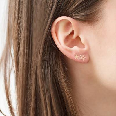 Boucles d'oreilles étoile ajourée Or Rose 750 - Caterina B