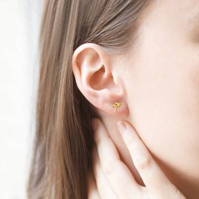 Boucles d'oreilles double palmier Or Jaune 375 - Scarlett or Scarlett