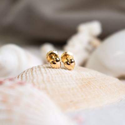 Boucles d'oreilles coeur or jaune - Bambins