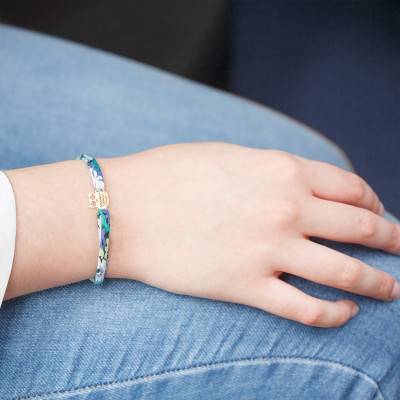 750 Yellow Gold Fabric Owl Bracelet, Length 19 cm - Caterina B
