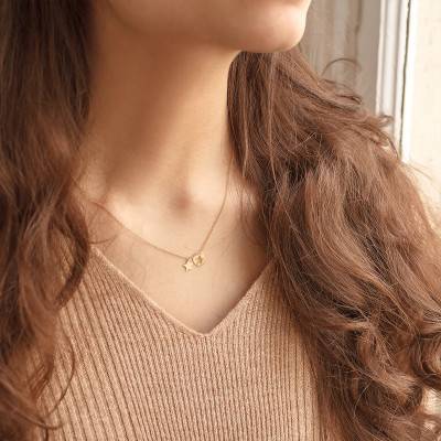 Yellow Gold 750/1000 Double Star Necklace, Adjustable 45 cm Length - Caterina B