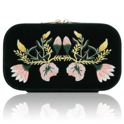 Boîte à Bijoux ZOE Travel Case Velours Forest Green 393312 - Wolf 1834