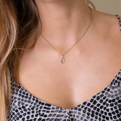 Pendentif Coeur 2 Ors & Emeraude - Emanessence