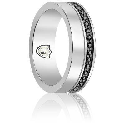 Liverpool 925 Silver & Black Zirconia Ring - Hoxton London
