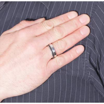 Bague Liverpool en Zircons noirs & Argent - Hoxton London