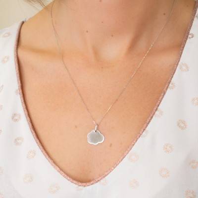 Médaille A Graver Nuage PM Or Blanc 750 - Lucas Lucor