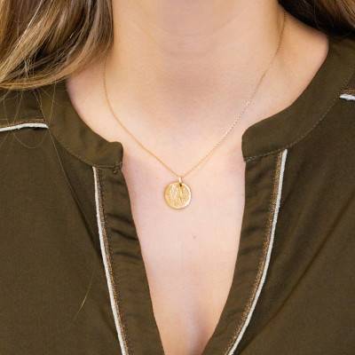 Yellow Gold Unicorn Medal, 15 mm Diameter - Lucas Lucor