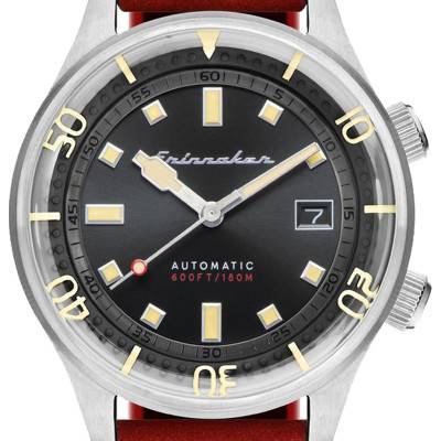 Bradner Black Dial Red Leather Watch SP-5062-01 - Spinnaker