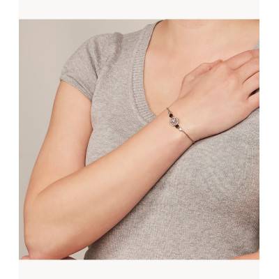 Bracelet disque nacré JF02905791, Longueur ajustable 16,50 cm - Fossil