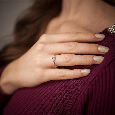 Bague Chainette, Or Jaune 750 & Topaze 0,25 ct - Ocarat